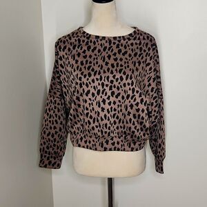 Cheetah Print Sweatshirt w/ Open Back